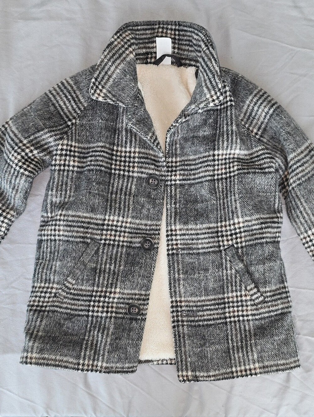 Toddler Girl Plaid Coat Sherpa Lined Jacket